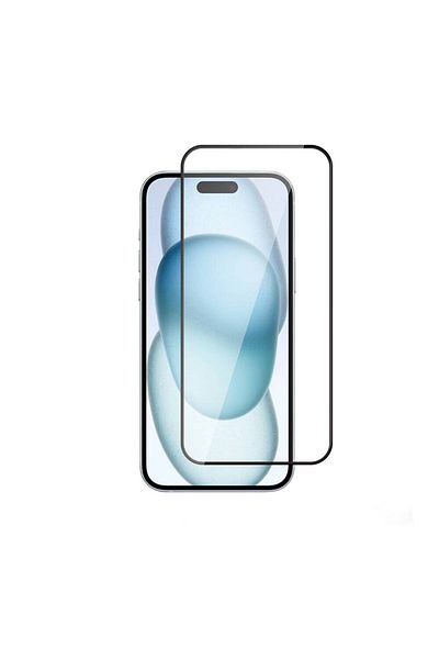 kilifone Compatible iPhone 14 Pro Max - Screen Protector 3D Rika Tempered Glass - Black - T31052