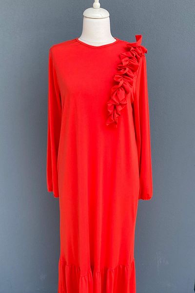 Missemramiss Venezia Neckline Ruffle Sandy Dress 3784