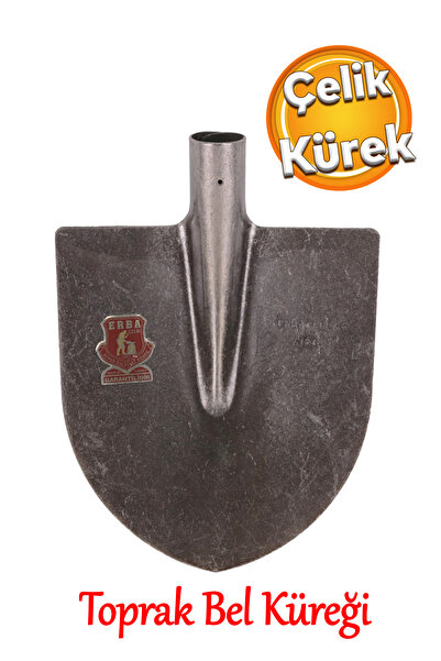 Badem10 Sapsız Çelik Bahçe Küreği Toprak Bel Belleme Çapalama Aleti Metal Kür...