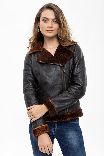 iKiGAi the city braune Lederjacke