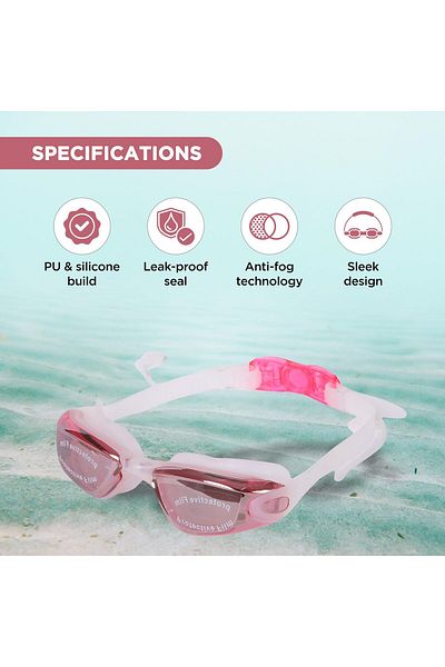 Endless Stylish Swimming Goggle | Anti-fog & Uv Protection | Red | Adjustable Strap