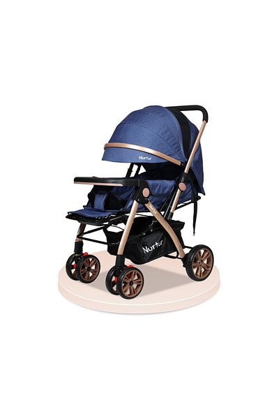Nurtur Wilder Lightweight Compact Travel Stroller Collapsible Large Storage.Blue
