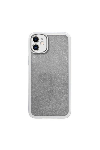 Pro Aksesuar Apple iPhone 11 Compatible Case Glittery Silicone Case with Camera Lens Protection Gray