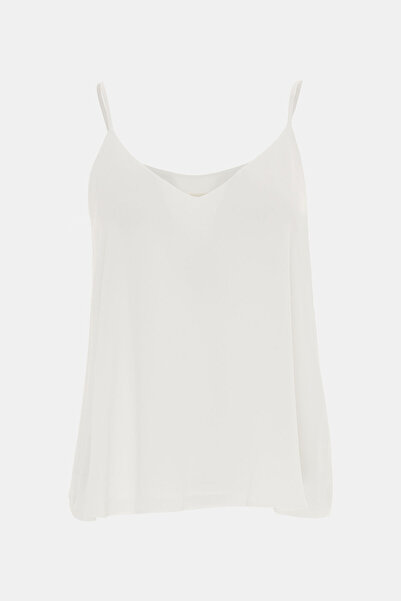 W Collection Ekru V-Neck Strap Bluz