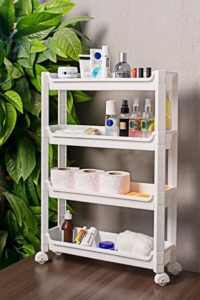 Dasupo Org-66 Tekerlekli 4 Katlı Düzenleyici Raf Beyaz - Ddlc-742