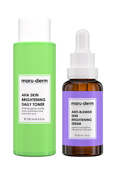 Maru.Derm Maruderm 2'li Avantajlı Set - AHA Tonik & Leke Karşıtı Cilt Bakım S...