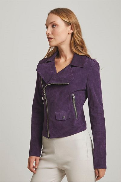 iKiGAi the city lila Lederjacke