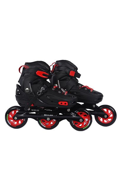 Endless Inline Adjustable Skates | Large Size 39-43 Eur | Red | Abec 9 Bearings | Indoor/outdoor