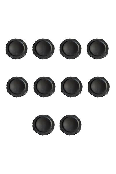 omeyva Davet Doğum Günü Parti Sert Plastik Yuvarlak Mika Tabak - 18 Cm. - Siy...