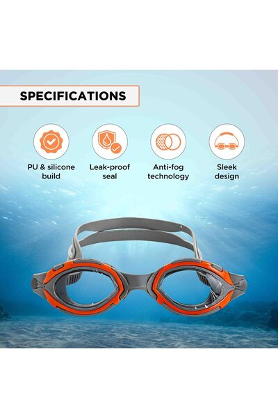 Endless Swimming Goggle | Anti-fog & Uv Protection | Orange | Adjustable Strap | Free Size