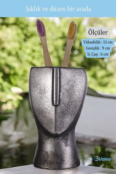 Evene Toothbrush Holder - Silver Antique Model 23, Stand Toothbrush Holder