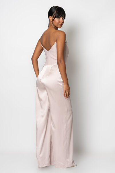 RENGIN Göğsü dalgalı kesim straplez krep saten abiye tulum