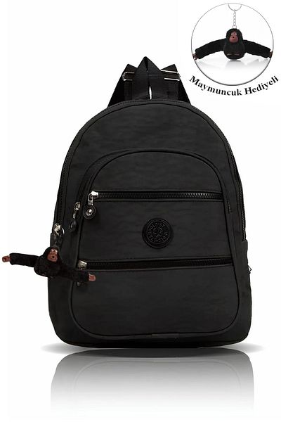 Av A Dos Rucsac de școală Crinkle Waterproof Fabric Unisex Negru Școala Primară - Generală - Liceu