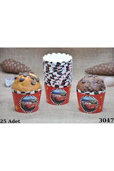 TATLI GÜNLER Cars Temalı & Cupcake Kalıbı & Kek Kapsülü & 25'li Kek Kalıbı