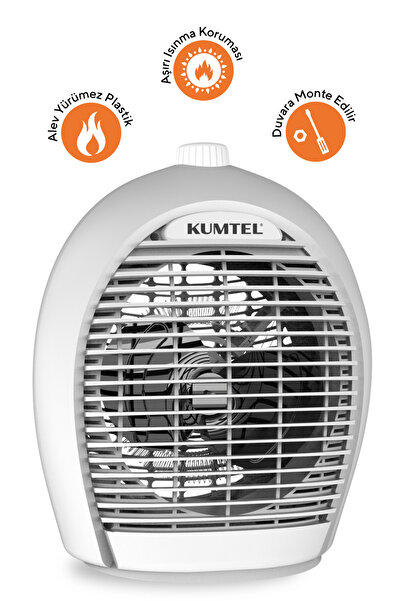 KUMTEL Fanlı Isıtıcı 2000 W Lx-6331 Gri