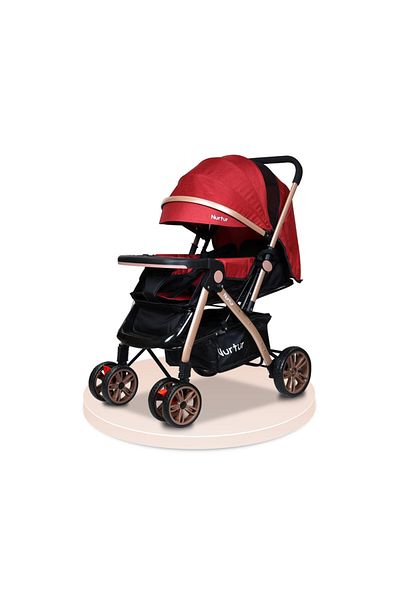 Nurtur Wilder Lightweight Compact Travel Stroller Collapsible Large Storage.Red