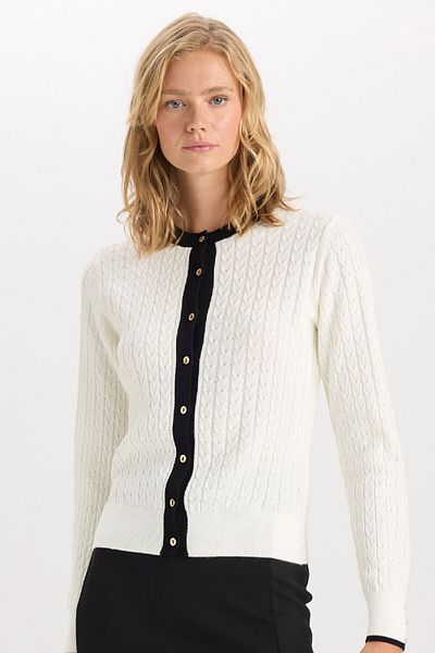 DeFacto Fitted Crew Neck Buttoned Basic Plain Knitwear Cardigan A1107Ax24Wn