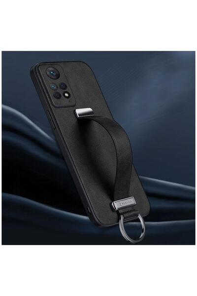 Zebana Xiaomi Redmi Note 11 Pro Uyumlu Kılıf Classic Deri Kılıf Siyah