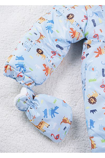 Baby Minty Animal Printed Baby Astronaut Jumpsuit