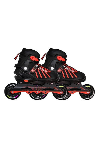 Endless Inline Adjustable Skates | Large Size 39-43 Eur | Red | Abec 9 Bearings | Indoor/outdoor