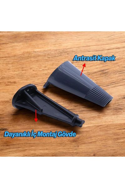 Badem10 Unghiular Conic 12cm Antracit Picior Mobilier Riser Baza Picior Scaun Sub Canapea Puf Picioare