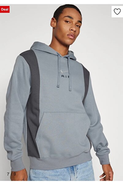 Nike Sportswear Swoosh Air Graphic Fleece Pullover Hoodie Gri Erkek Sweatshirt