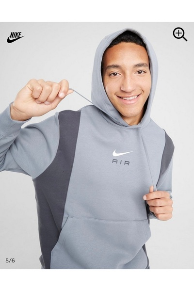 Nike Sportswear Swoosh Air Graphic Fleece Pullover Hoodie Gri Erkek Sweatshirt