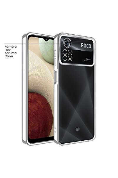 Zebana Xiaomi Poco X4 Pro 5G Uyumlu Kılıf Glint Silikon Kılıf Gri