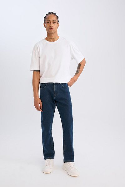 DeFacto Ψηλόμεσο τζιν Diago Comfort Fit - ίσιο κόψιμο με φαρδύ πόδι V0796AZ24WN