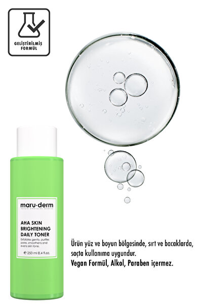 Maru.Derm Maruderm Aha Tonik | Leke Karşıtı | Ton Eşitleyici | Laktik Asit %5 | Glikolik Asit %1 | 250 ml