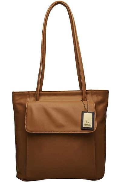 Hidesign Tovah Shoulder Bag for Women - Genuine Leather, Brown,Everyday Handbag