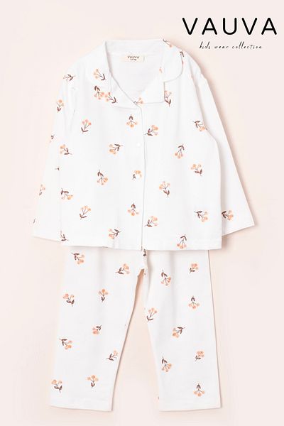 Vauva Girls Boys Pajamas Set Printed Long Sleeve Sleepwear Set