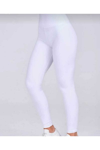 Gezen Çorap Women's White Leggings High Waist Diving Leggings Recovery Firming Casual & Sports Leggings