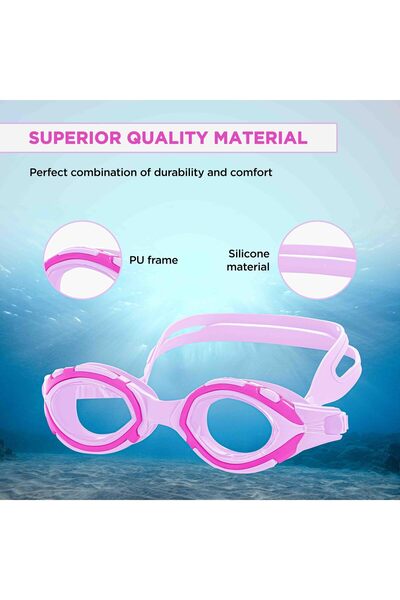 Endless Swimming Goggle | Anti-fog & Uv Protection | Pink | Adjustable Strap | Hard Case