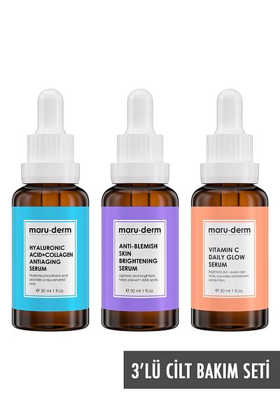 Maru.Derm Maruderm 3-Piece Deal Serum Set - Blemish Serum, Hyaluronic Acid Serum, Vitamin C Serum