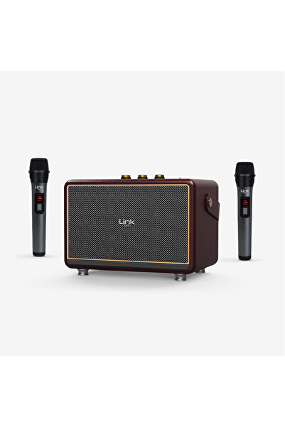Linktech M407 Premium Çift Mikrofonlu 50W Retro Bluetooth Radyo Hoparlör
