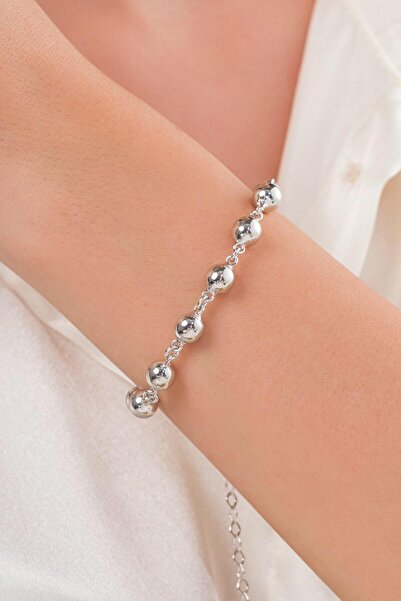 Tmt Silver Gümüş Toplu Top Habbe Hallow Taşsız Bileklik