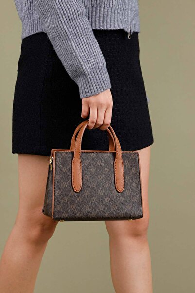 Getcho Armine 363 Modern Designed Marvel Brown Women's Hand and Shoulder Bag Elegant Model Suitable for Daily Use