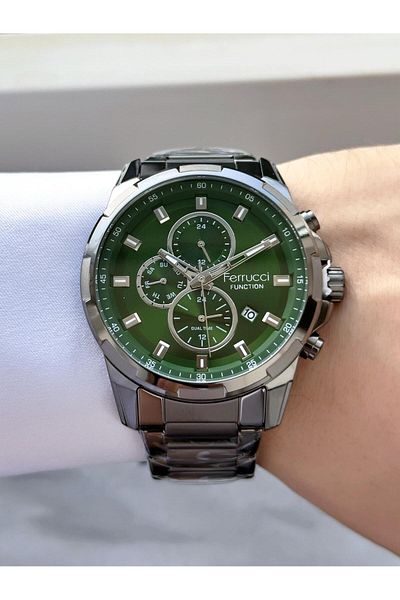 Ferrucci Men's Functions Active Steel Band Wrist Watch