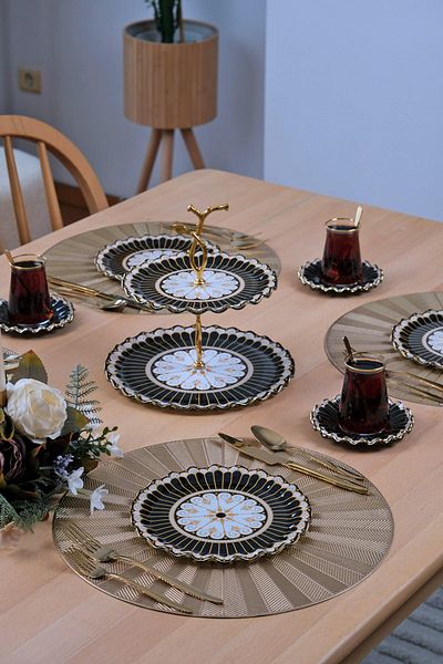 Glore Renoir Gold Gilded 26 Piece Cake Set for 6 People