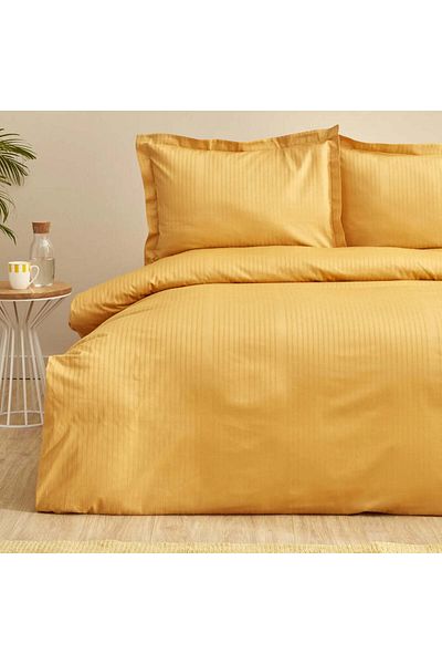 Karaca Home Uniq 100 % Baumwolle Double Sateen Bettbezug Senf