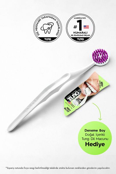 Tung Natural Ingredient Natural Tongue Cleaner Brush - Paste Gift