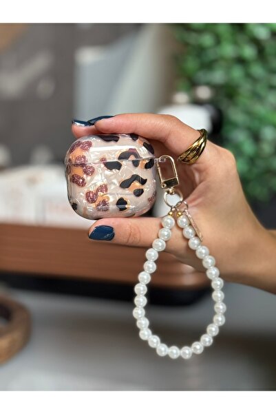 daystar سماعات ايربودز 4 حافظة سماعة رأس بنمط الفهد وخرز متوافقة مع الجيل