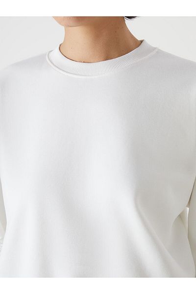 LC Waikiki Crew Neck Embroidered Oversize Women's Thick Sweatshirt