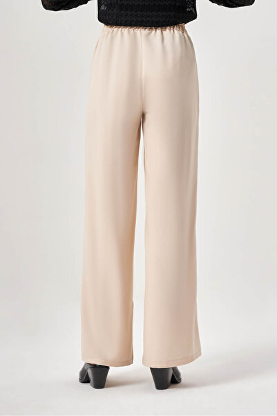 Mizalle Beige Trousers with Stitched Front