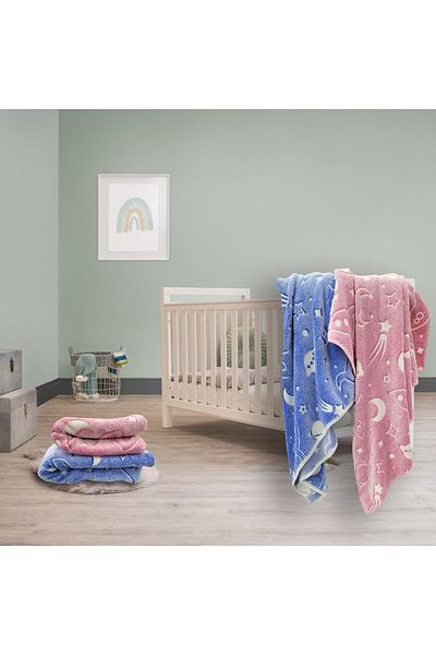 SNR Baby Blanket Noctilucent Space Pattern Reflective Blanket