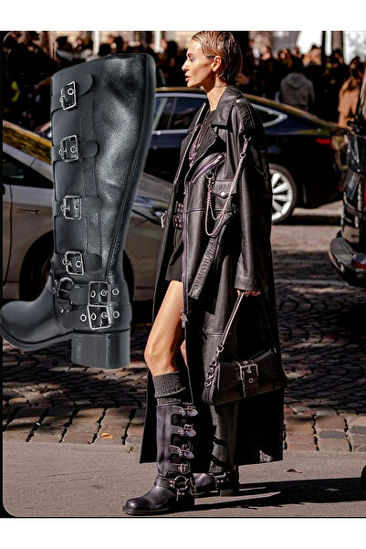 MaisonStanbul Deri Biker Çizme