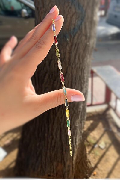 Erer Gümüş Gümüş renkli dikdörtgen taşlı bileklik cm5285d1