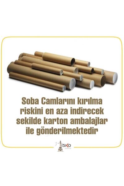 ISKO 65 Cm Infrared Ufo Isıtıcı Soba Camı Ecoray Camı Ufo Infrared Isıtıcı Buzlu Cam Soba Camı