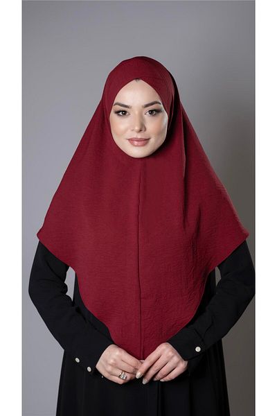 HÜRREM BONE Βουργουνδία Πρακτικό έτοιμο μαντήλι Hijab Aerobin Fabric Cross Hijab 2307_16